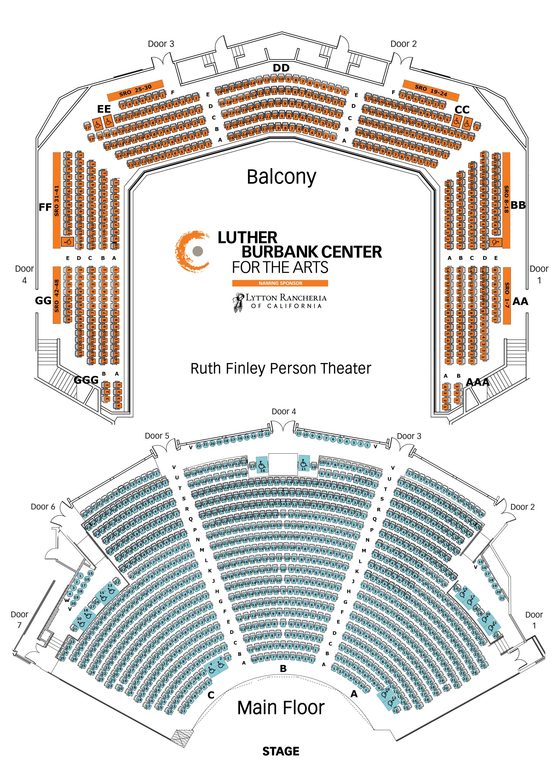 luther burbank center seating chart