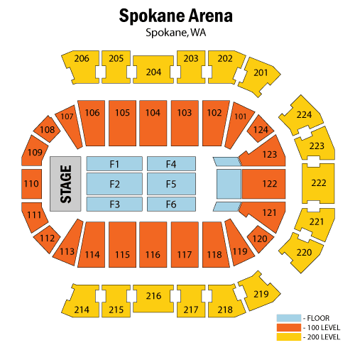 spokane arena seating chart