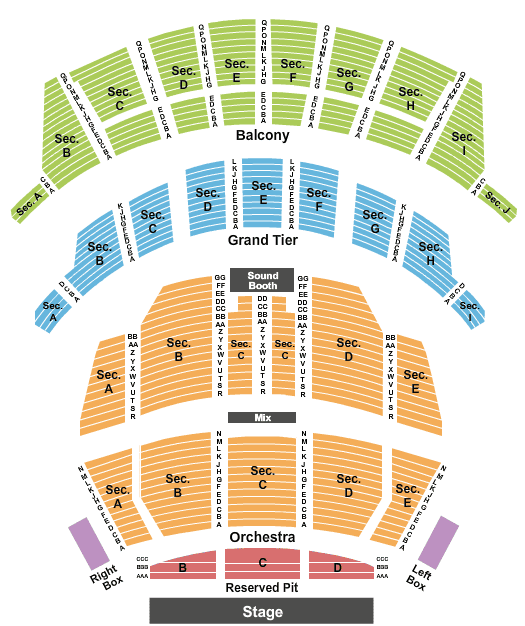 Altria Theater seating chart