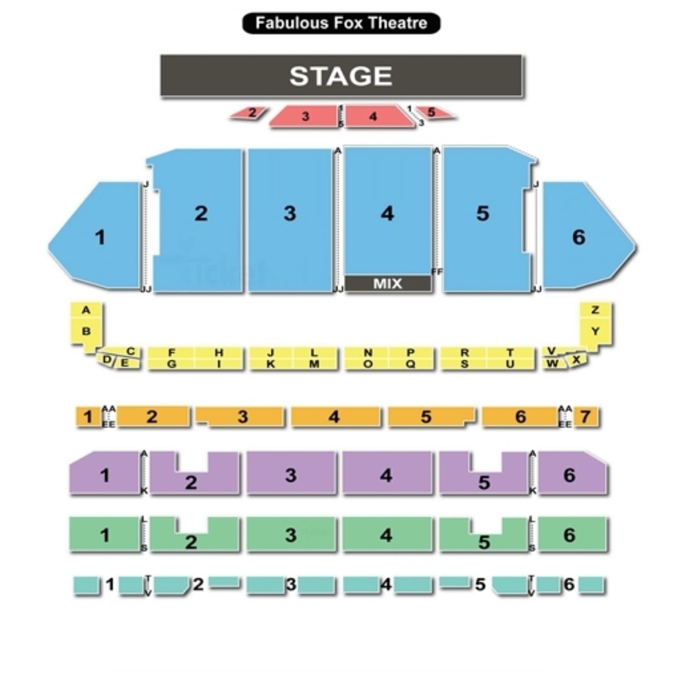 The Fabulous Fox Theatre seating chart