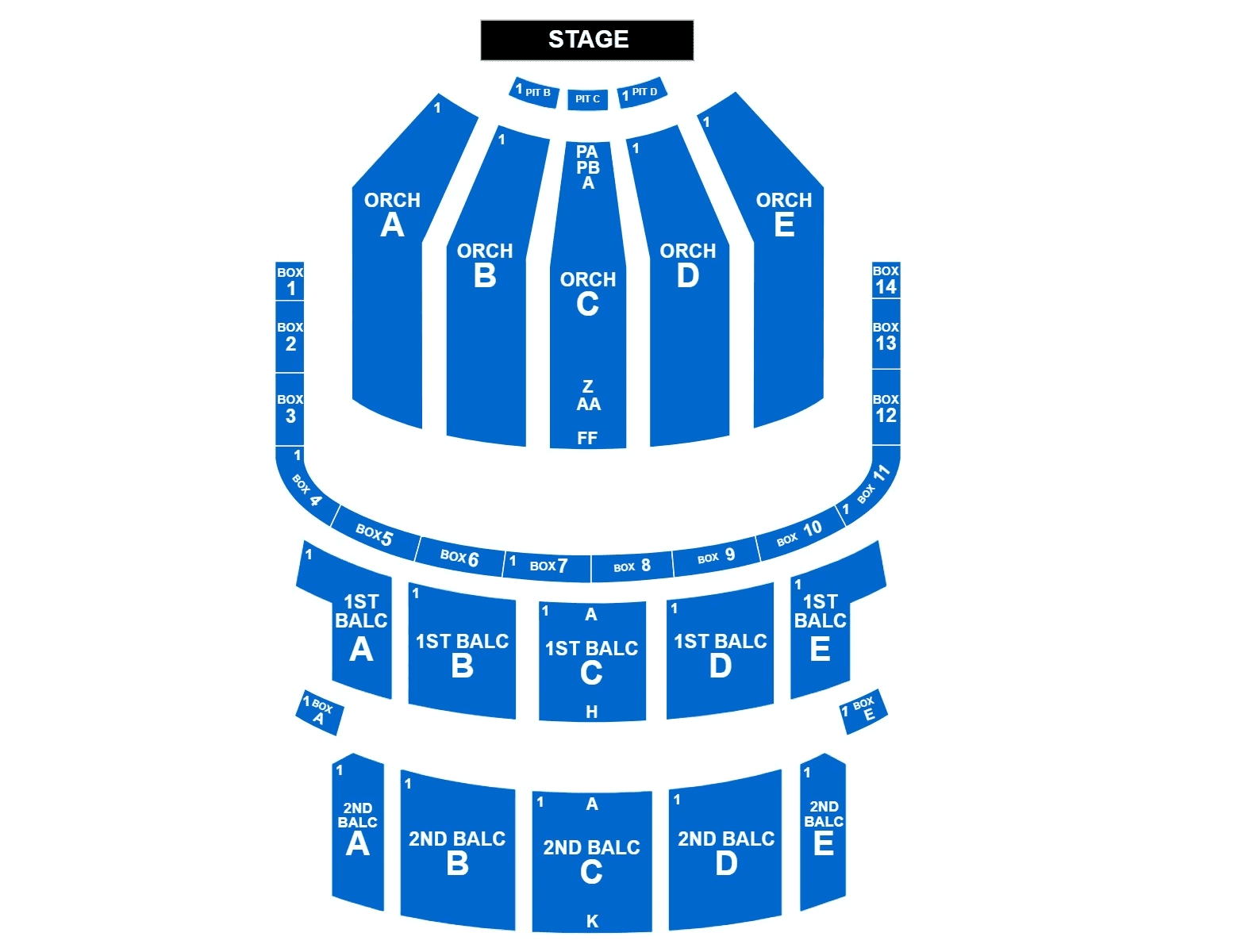 Keller Auditorium seating chart